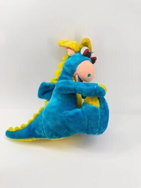 Ace Novelty Blue Yellow Dragon Plush Stuffed Animal Wings 26198